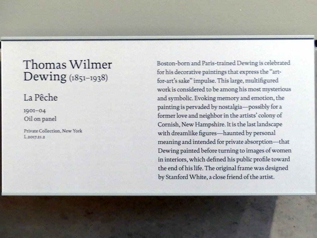 Thomas Wilmer Dewing (1887–1902), La Pêche, New York, Metropolitan Museum of Art (Met), Saal 766, 1901–1904, Bild 2/2