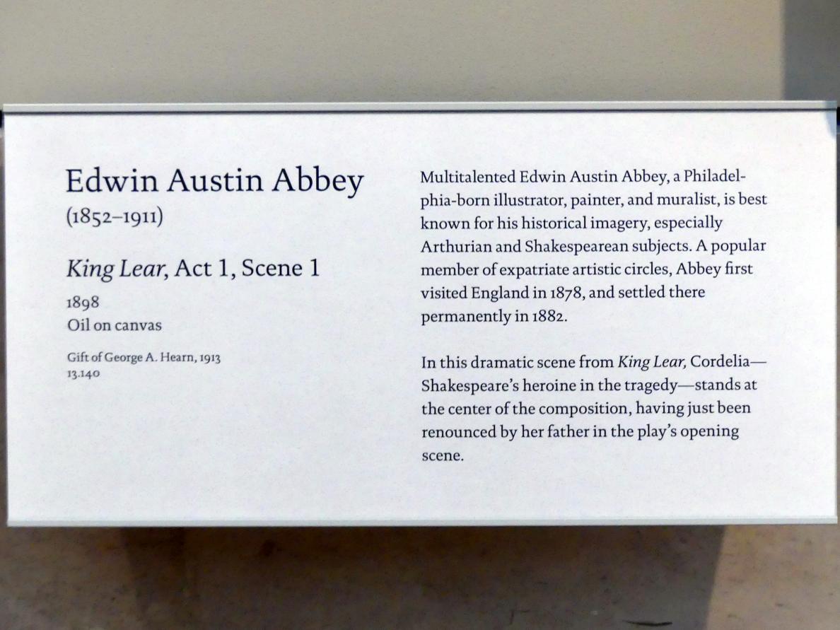 Edwin Austin Abbey (1898), König Lear, 1. Akt, 1.Szene, New York, Metropolitan Museum of Art (Met), Saal 766, 1898, Bild 2/2