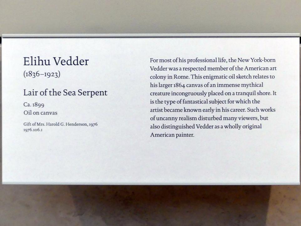 Elihu Vedder (1899), Versteck der Seeschlange, New York, Metropolitan Museum of Art (Met), Saal 766, um 1899, Bild 2/2