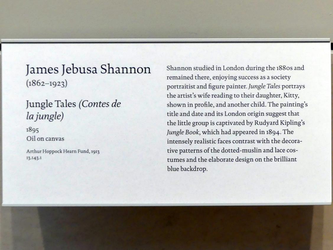 James Jebusa Shannon (1884–1895), Dschungelgeschichten (Contes de la Jungle), New York, Metropolitan Museum of Art (Met), Saal 768, 1895, Bild 2/2