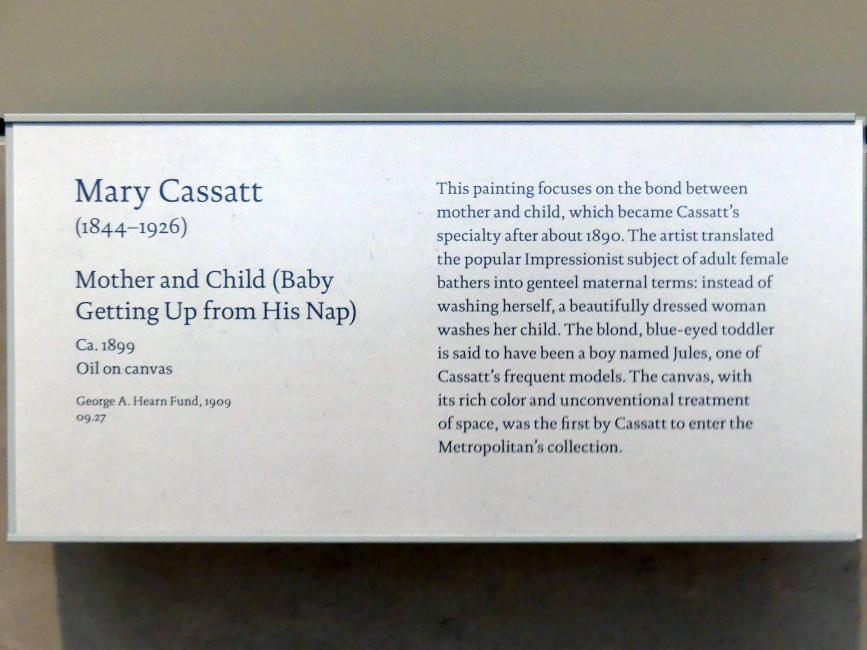 Mary Cassatt (1880–1901), Mutter und Kind (Baby steht von seinem Nickerchen auf), New York, Metropolitan Museum of Art (Met), Saal 768, um 1899, Bild 2/2