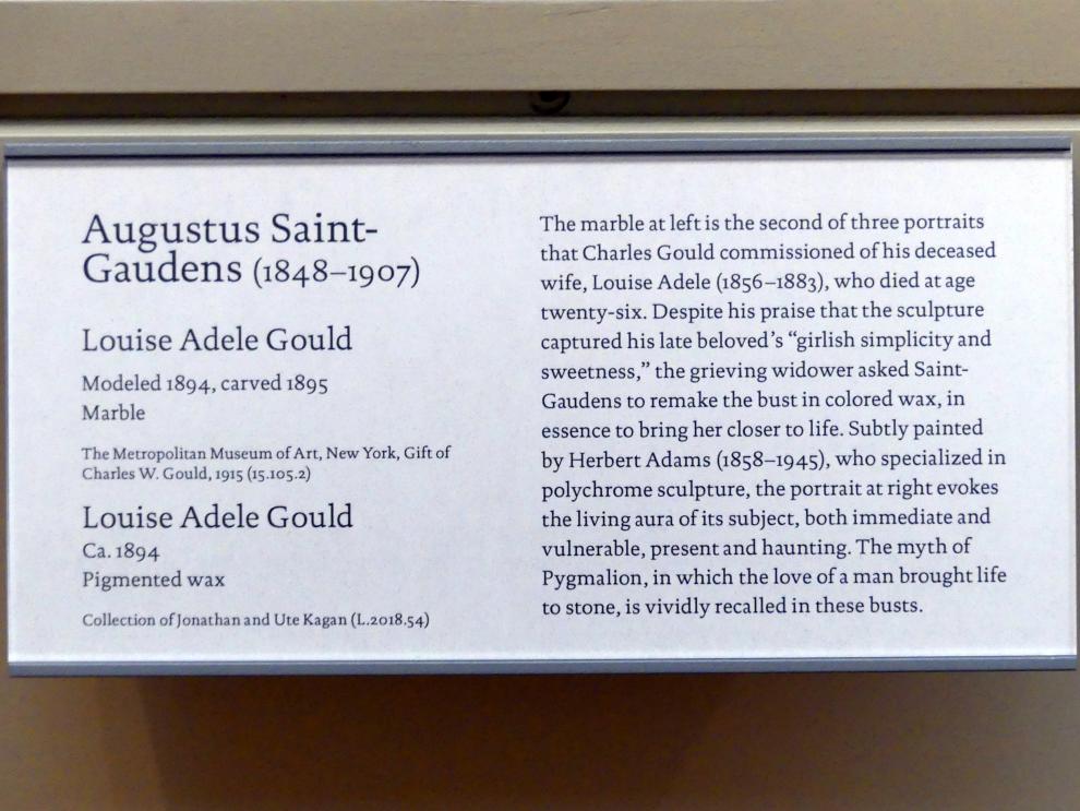 Augustus Saint-Gaudens (1872–1905), Louise Adele Gould, New York, Metropolitan Museum of Art (Met), Saal 768, um 1894, Bild 4/4