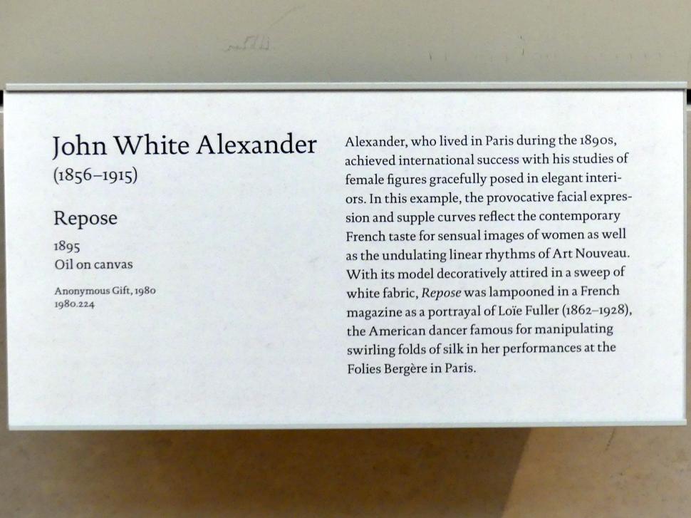 John White Alexander (1895–1907), Rast, New York, Metropolitan Museum of Art (Met), Saal 768, 1895, Bild 2/2