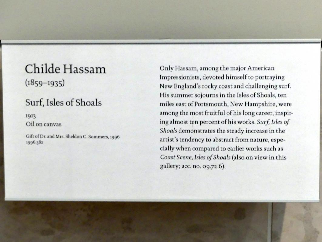 Childe Hassam (1890–1918), Surf, Isles of Shoals, New York, Metropolitan Museum of Art (Met), Saal 769, 1913, Bild 2/2