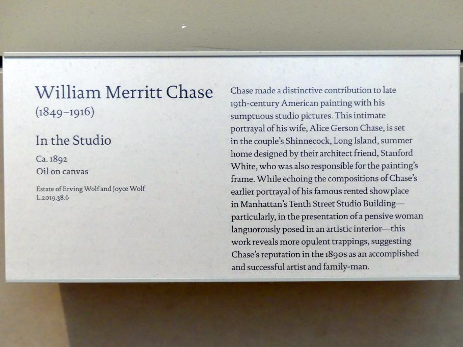 William Merritt Chase (1872–1896), Im Studio, New York, Metropolitan Museum of Art (Met), Saal 769, um 1892, Bild 2/2