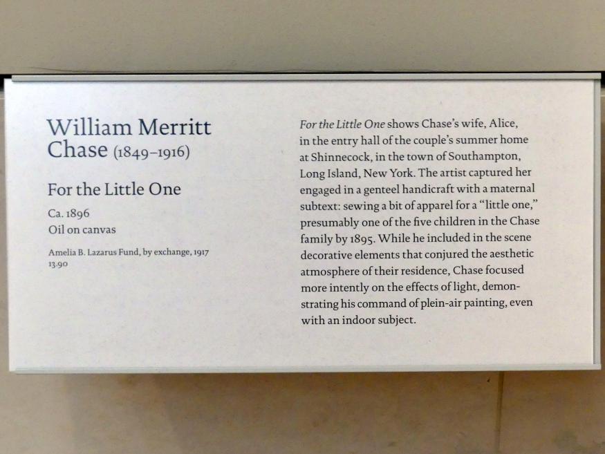William Merritt Chase (1872–1896), Für den Kleinen, New York, Metropolitan Museum of Art (Met), Saal 769, um 1896, Bild 2/2