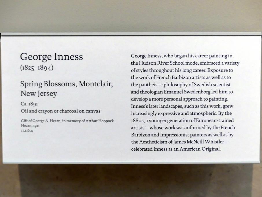 George Inness (1849–1891), Frühlingsblüten, Montclair, New Jersey, New York, Metropolitan Museum of Art (Met), Saal 770, um 1891, Bild 2/2