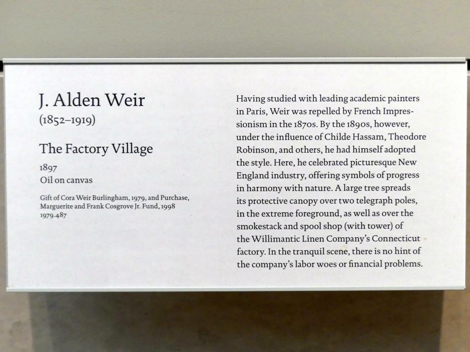 Julian Alden Weir (1895–1897), Das Fabrikdorf, New York, Metropolitan Museum of Art (Met), Saal 770, 1897, Bild 2/2