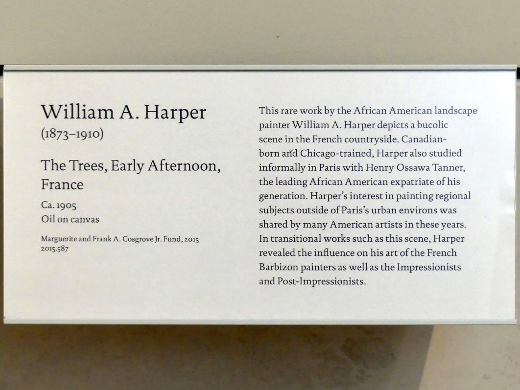 William A. Harper (1905), Bäume, früher Nachmittag, Frankreich, New York, Metropolitan Museum of Art (Met), Saal 770, um 1905, Bild 2/2