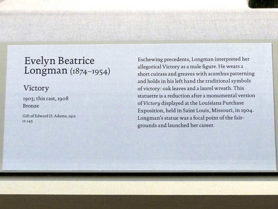 Evelyn Beatrice Longman (1903), Sieg, New York, Metropolitan Museum of Art (Met), Saal 770, 1903, Bild 2/2