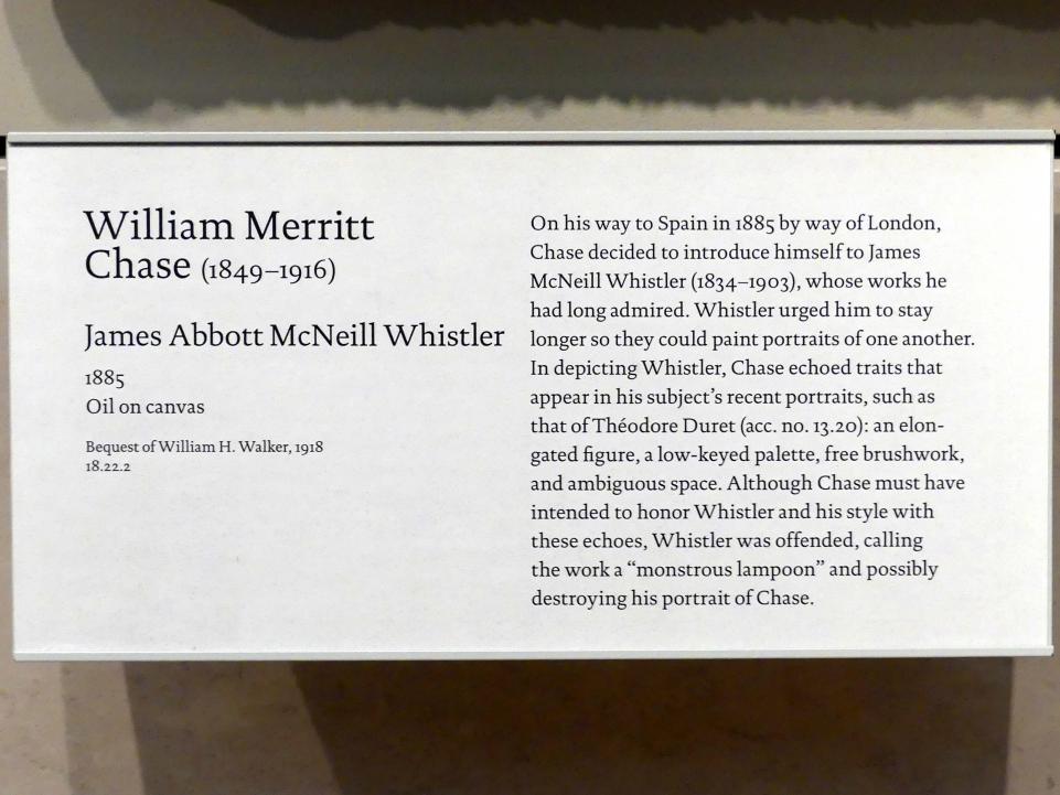 William Merritt Chase (1872–1896), James Abbott McNeill Whistler, New York, Metropolitan Museum of Art (Met), Saal 771, 1885, Bild 2/2