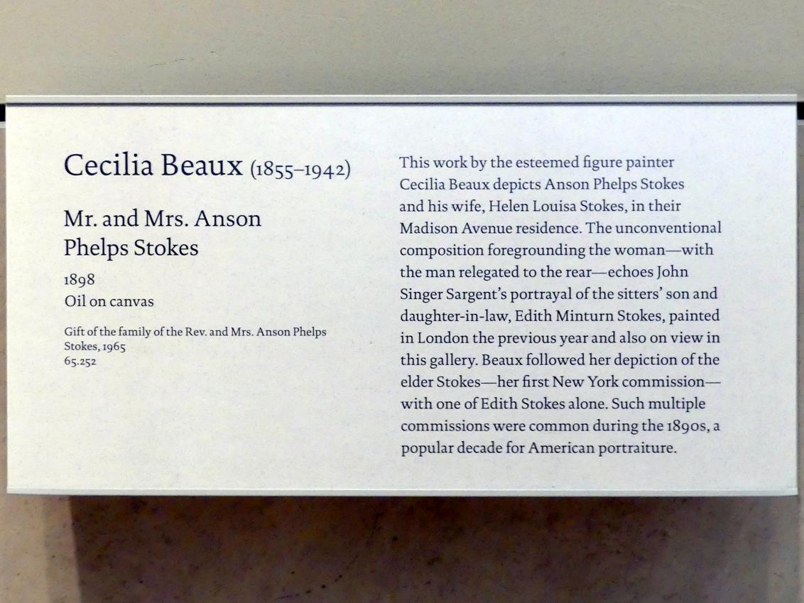Cecilia Beaux: Herr und Frau Anson Phelps Stokes, 1898, Bild 2/2