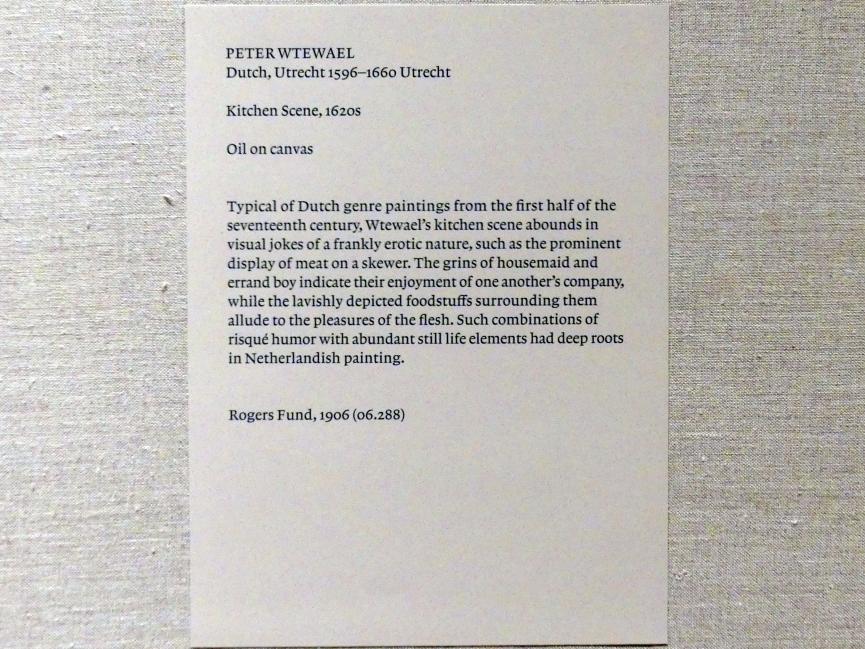 Peter Wtewael (1625–1628), Küchenszene, New York, Metropolitan Museum of Art (Met), Saal 964, um 1620–1630, Bild 2/2