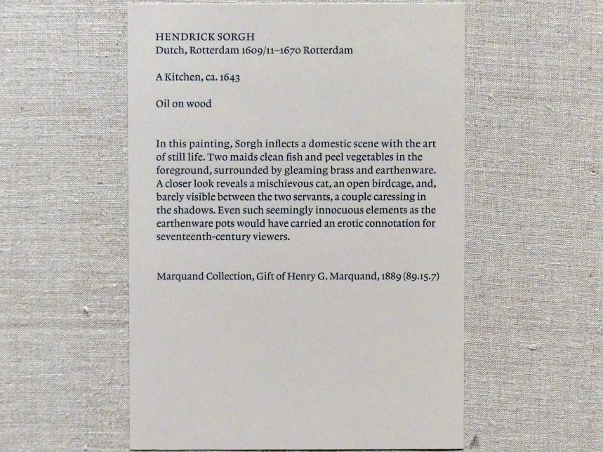 Hendrick Martensz. Sorgh (1643–1660), In der Küche, New York, Metropolitan Museum of Art (Met), Saal 964, um 1643, Bild 2/2