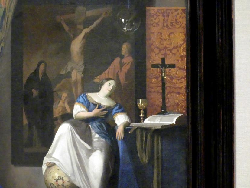Jan Vermeer (Johannes Vermeer) (1654–1672), Allegorie auf den katholischen Glauben, New York, Metropolitan Museum of Art (Met), Saal 964, um 1670–1672, Bild 2/3