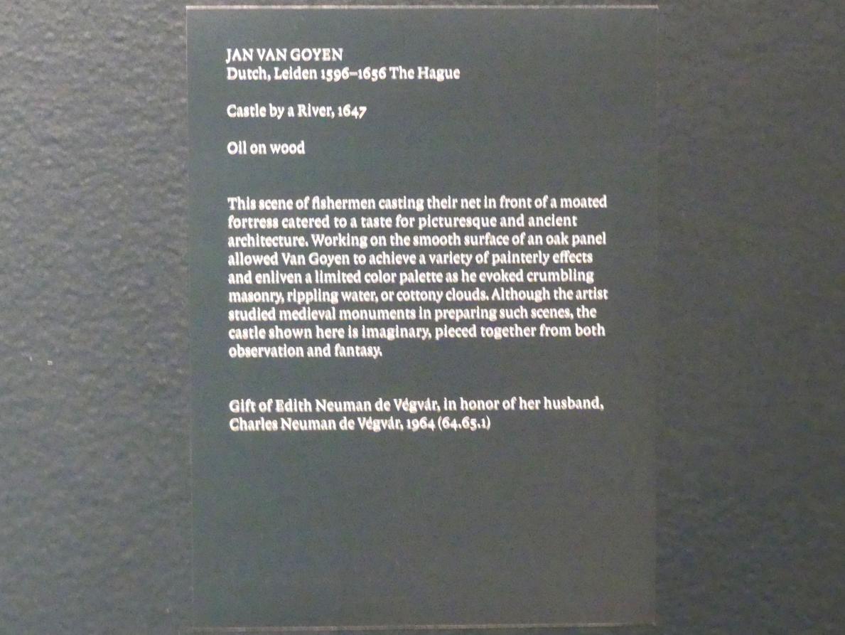 Jan van Goyen: Schloss an einem Fluss, 1647, Bild 2/2