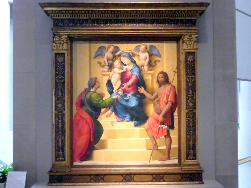 Giuliano Bugiardini (1517–1527): Thronende Maria mit Kind und den hll. Maria Magdalena und Johannes der Täufer, um 1523
