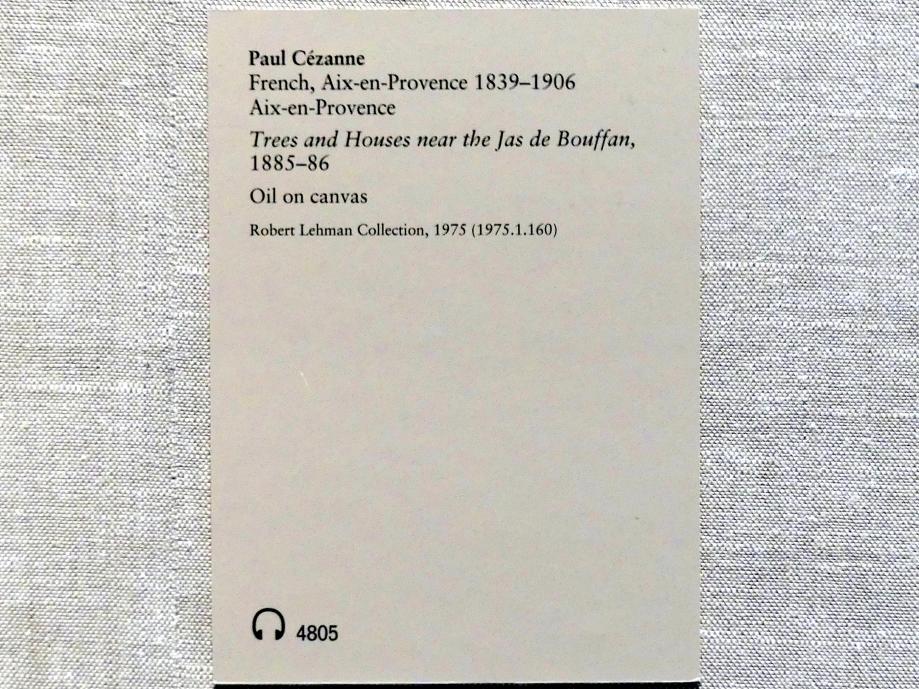 Paul Cézanne (1866–1906), Bäume und Häuser in der Nähe des Jas de Bouffan, New York, Metropolitan Museum of Art (Met), Saal 961, 1885–1886, Bild 2/2