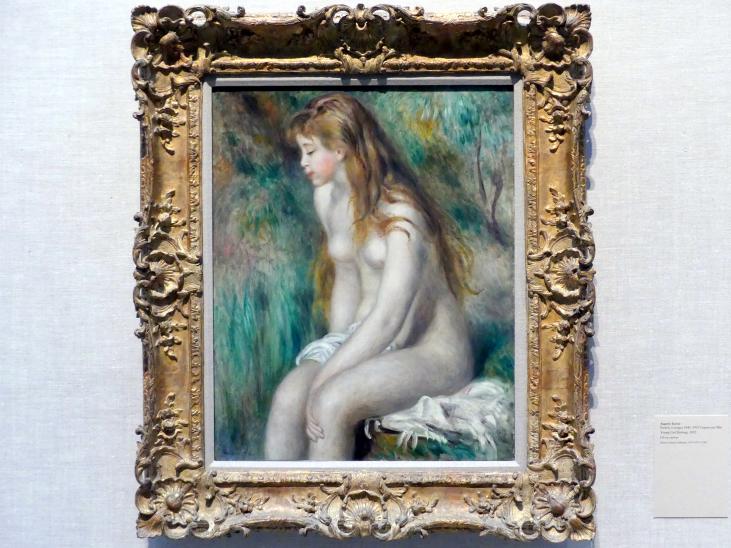 Auguste Renoir (Pierre-Auguste Renoir) (1866–1918), Junges Mädchen beim Baden, New York, Metropolitan Museum of Art (Met), Saal 961, 1892