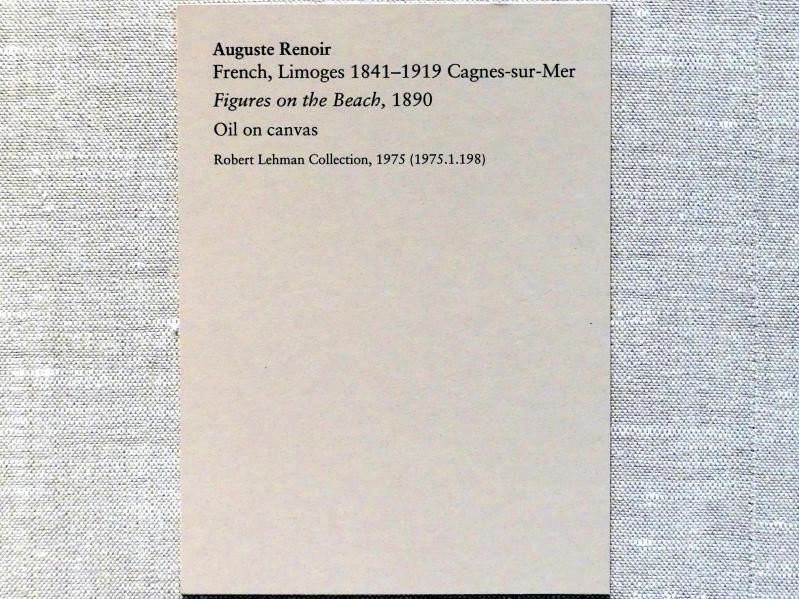 Auguste Renoir (Pierre-Auguste Renoir) (1866–1918), Figuren am Strand, New York, Metropolitan Museum of Art (Met), Saal 961, 1890, Bild 2/2