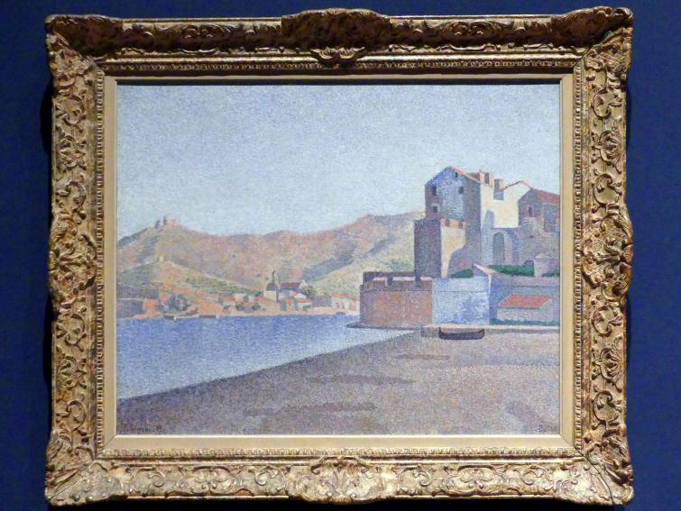 Paul Signac (1883–1933), Der Stadtstrand, Collioure, Opus 165 (Collioure. La Plage de la Ville. Opus 165), New York, Metropolitan Museum of Art (Met), Saal 955, 1887