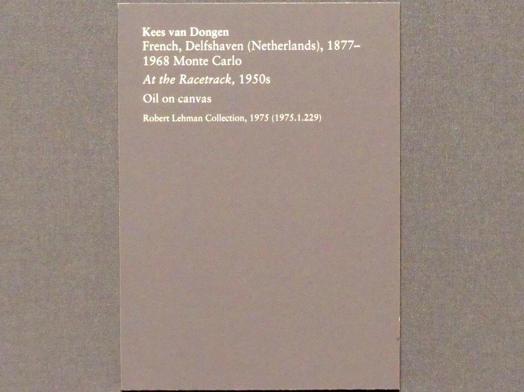 Kees van Dongen (1904–1955), Am Pferderennplatz, New York, Metropolitan Museum of Art (Met), Saal 955, 1950–1960, Bild 2/2