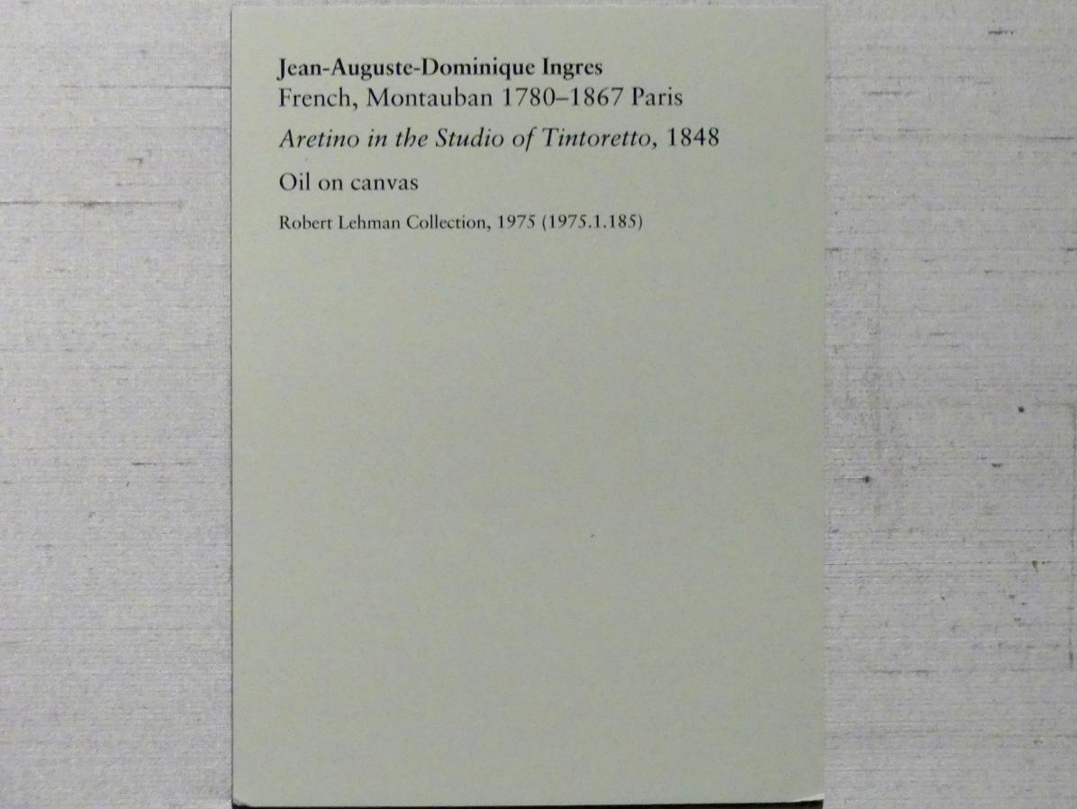 Jean-Auguste-Dominique Ingres (1805–1856), Aretino im Studio von Tintoretto, New York, Metropolitan Museum of Art (Met), Saal 957, 1848, Bild 2/2