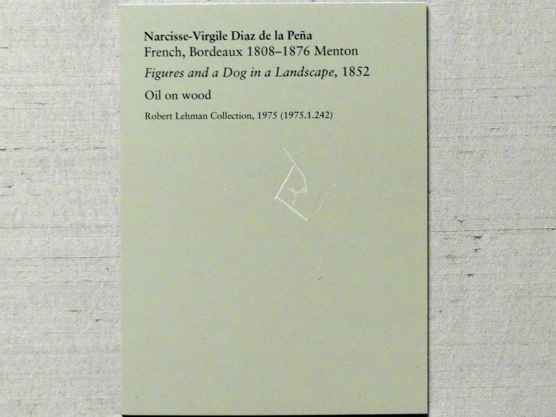 Narcisso Virgilio Díaz de la Peña (1840–1871), Figuren und ein Hund in einer Landschaft, New York, Metropolitan Museum of Art (Met), Saal 957, 1852, Bild 2/2