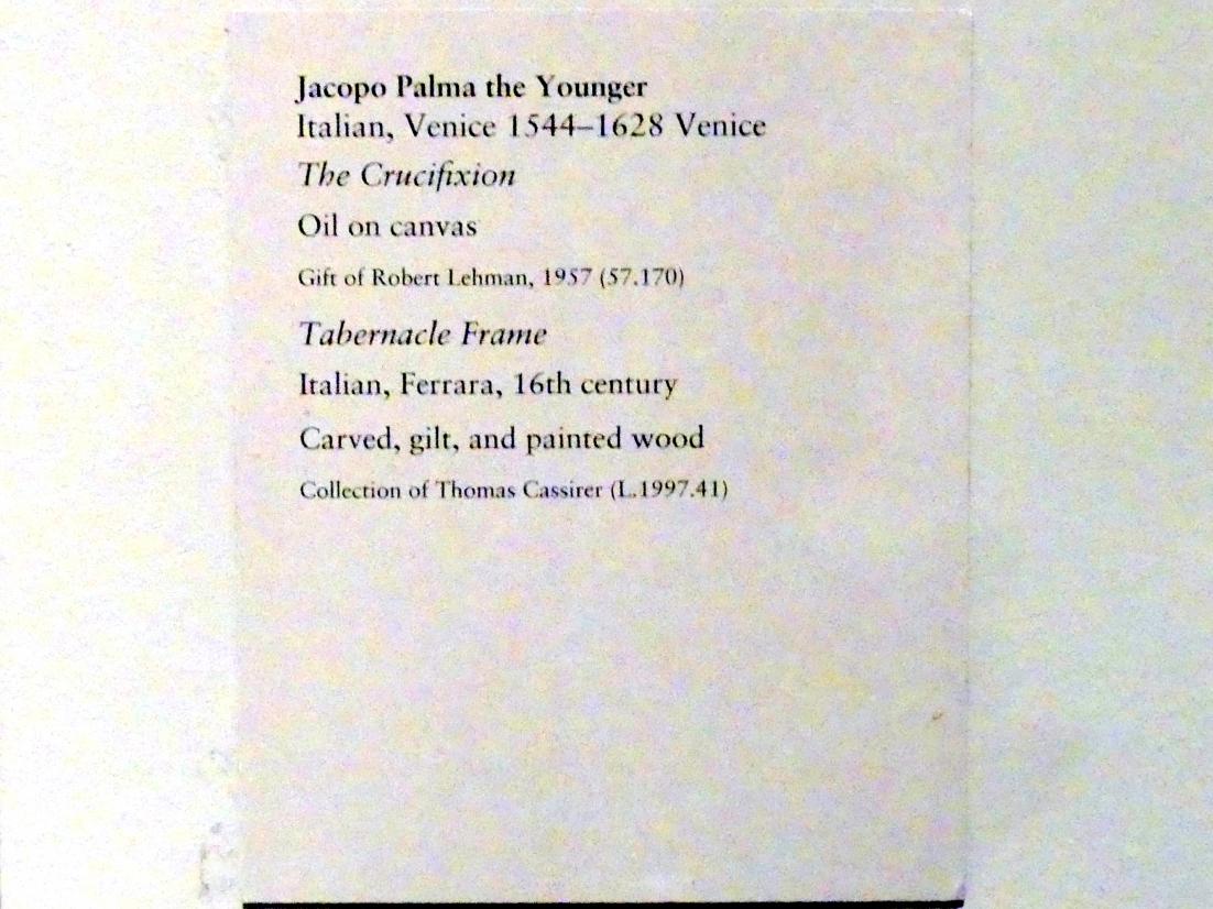 Jacopo Palma der Jüngere (Palma il Giovane / Giacomo Negretti) (1597–1620), Kreuzigung, New York, Metropolitan Museum of Art (Met), Saal 954, Undatiert, Bild 2/2