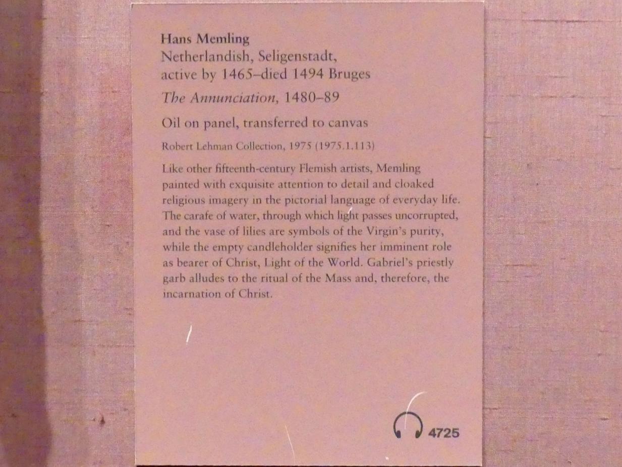 Hans Memling: Verkündigung, 1480 - 1489, Bild 2/2