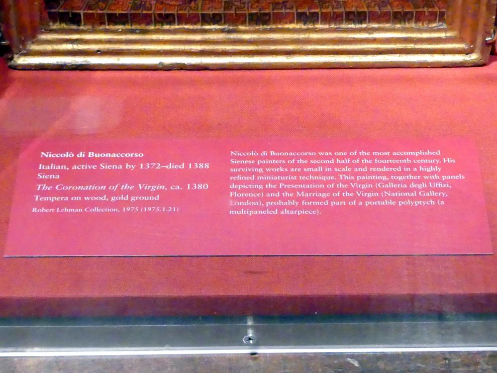 Niccolò di Buonaccorso (1380–1384), Krönung Mariens, New York, Metropolitan Museum of Art (Met), Saal 952, um 1380, Bild 2/2