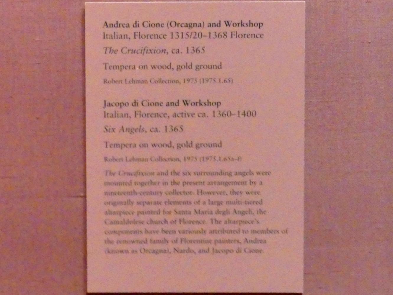 Orcagna (Andrea di Cione) (1365), Die Kreuzigung, New York, Metropolitan Museum of Art (Met), Saal 952, um 1365, Bild 2/2