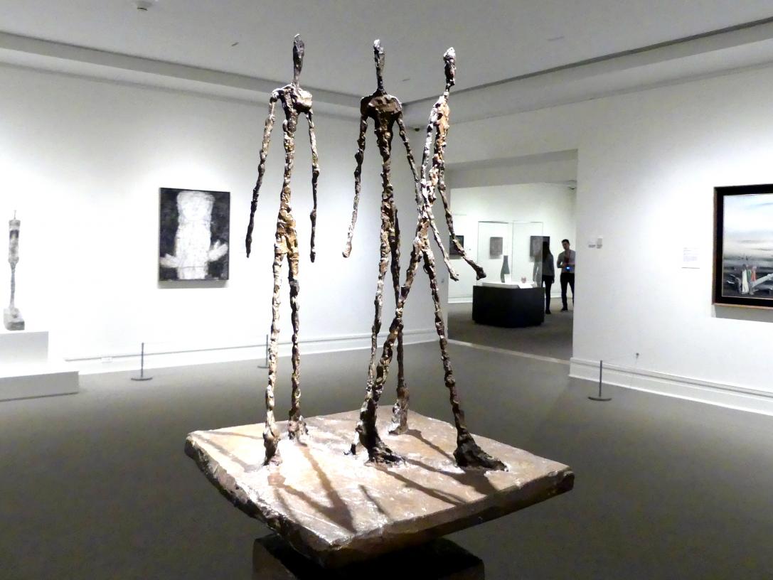 Alberto Giacometti (1914–1965), Drei Männer schreitend II, New York, Metropolitan Museum of Art (Met), Saal 907, 1949