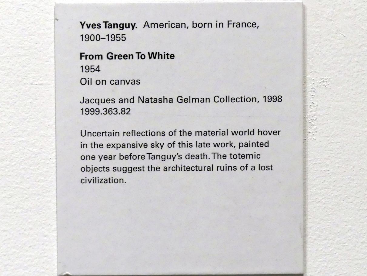 Yves Tanguy (1926–1954), Von Grün nach Weiß, New York, Metropolitan Museum of Art (Met), Saal 907, 1954, Bild 2/2
