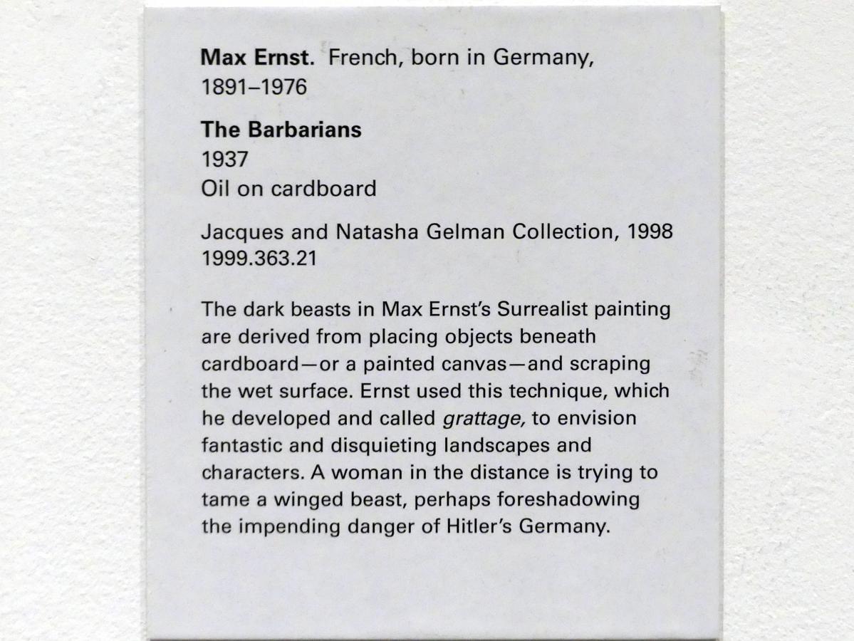 Max Ernst (1912–1970), Die Barbaren, New York, Metropolitan Museum of Art (Met), Saal 906, 1937, Bild 2/2