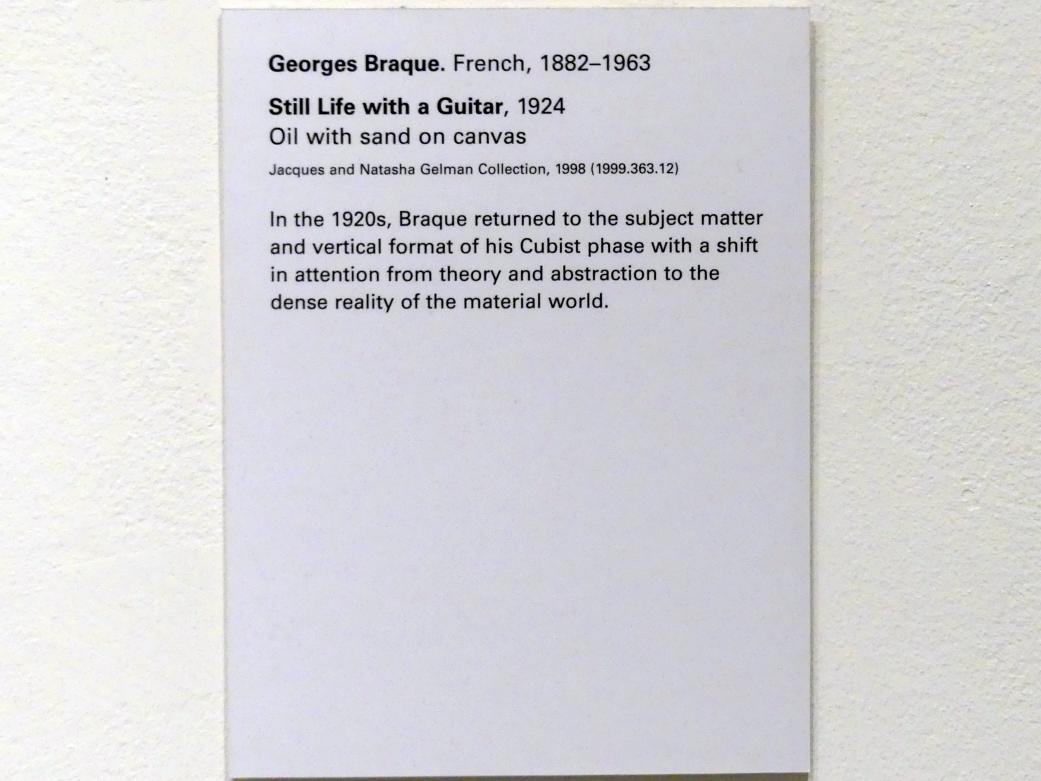 Georges Braque (1906–1956), Stillleben mit Gitarre, New York, Metropolitan Museum of Art (Met), Saal 905, 1924, Bild 2/2