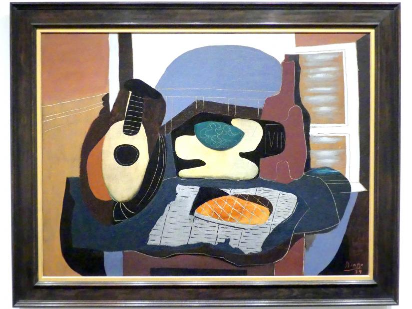 Pablo Picasso (1897–1972), Mandoline, Obstschale, Flasche und Kuchen, New York, Metropolitan Museum of Art (Met), Saal 905, 1924