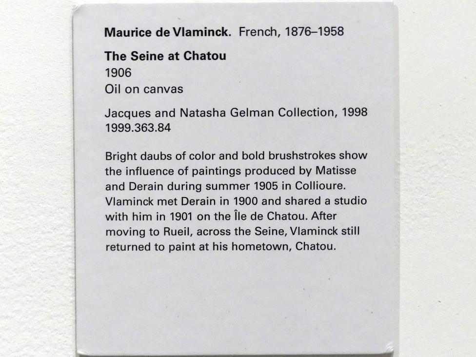 Maurice de Vlaminck (1905–1930), Die Seine bei Chatou, New York, Metropolitan Museum of Art (Met), Saal 904, 1906, Bild 2/2