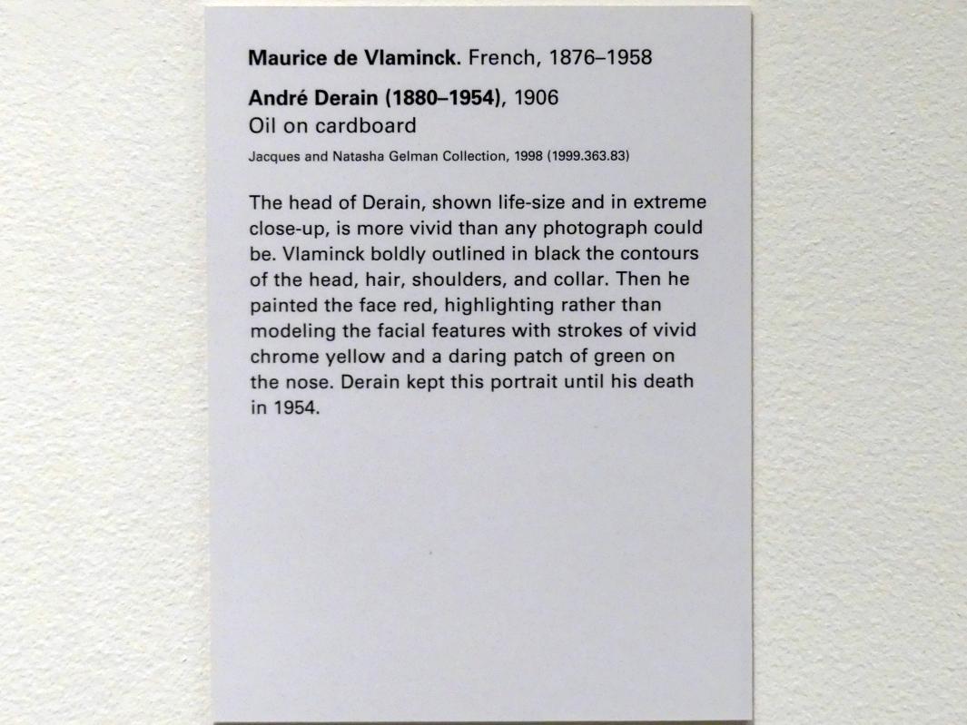 Maurice de Vlaminck (1905–1930), André Derain (1880-1954), New York, Metropolitan Museum of Art (Met), Saal 904, 1906, Bild 2/2