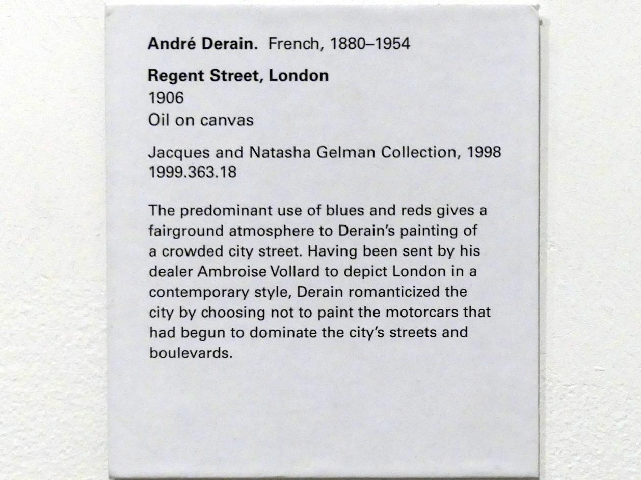 André Derain (1904–1944), Regent Street London, New York, Metropolitan Museum of Art (Met), Saal 904, 1906, Bild 2/2