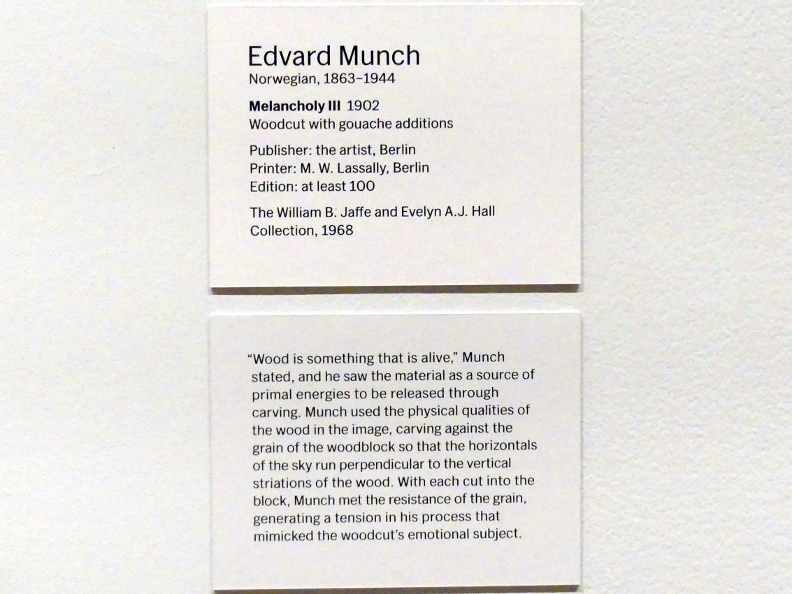 Edvard Munch (1888–1925), Melancholie III, New York, Museum of Modern Art (MoMA), Saal 501, 1902, Bild 2/2