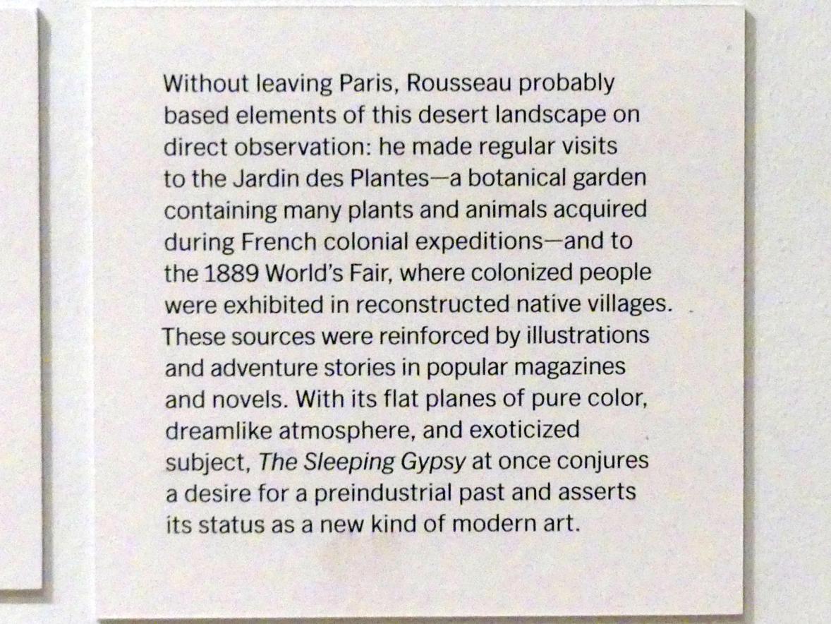 Henri Rousseau (Le Douanier) (1890–1910), Schlafende Zigeunerin, New York, Museum of Modern Art (MoMA), Saal 501, 1897, Bild 3/3