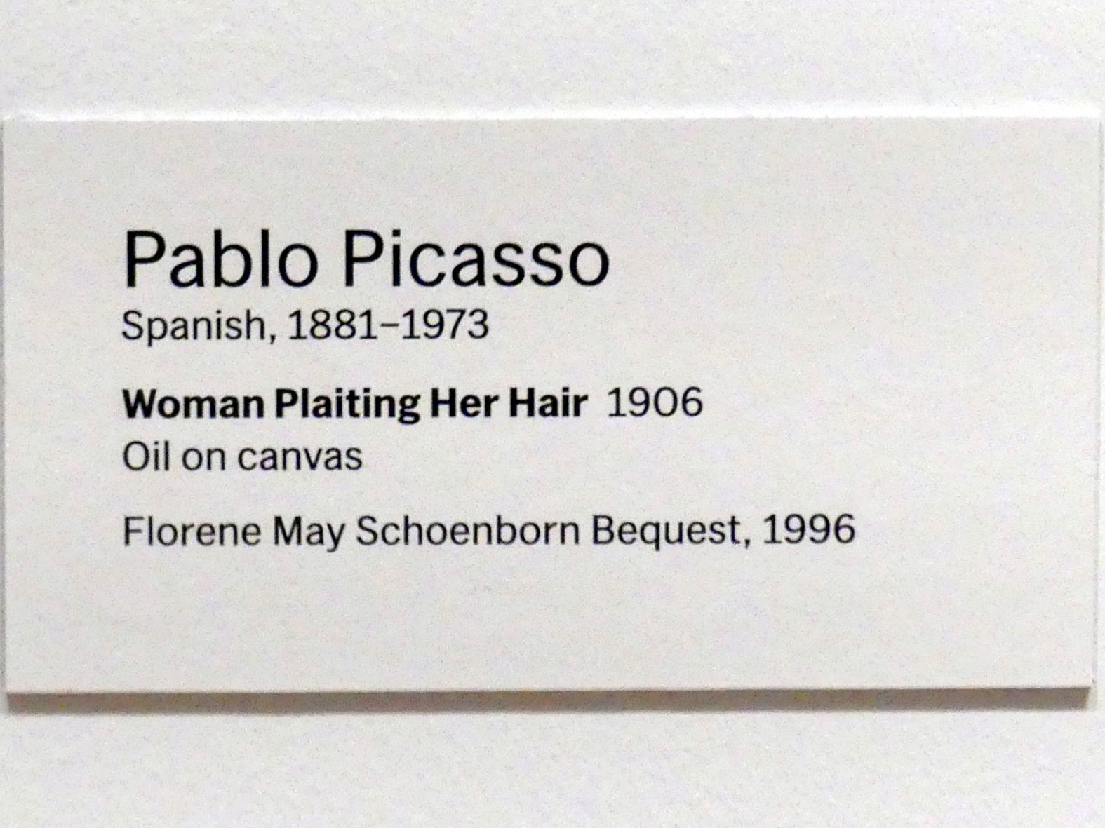Pablo Picasso (1897–1972), Frau, die ihr Haar flechtet, New York, Museum of Modern Art (MoMA), Saal 503, 1906, Bild 2/2