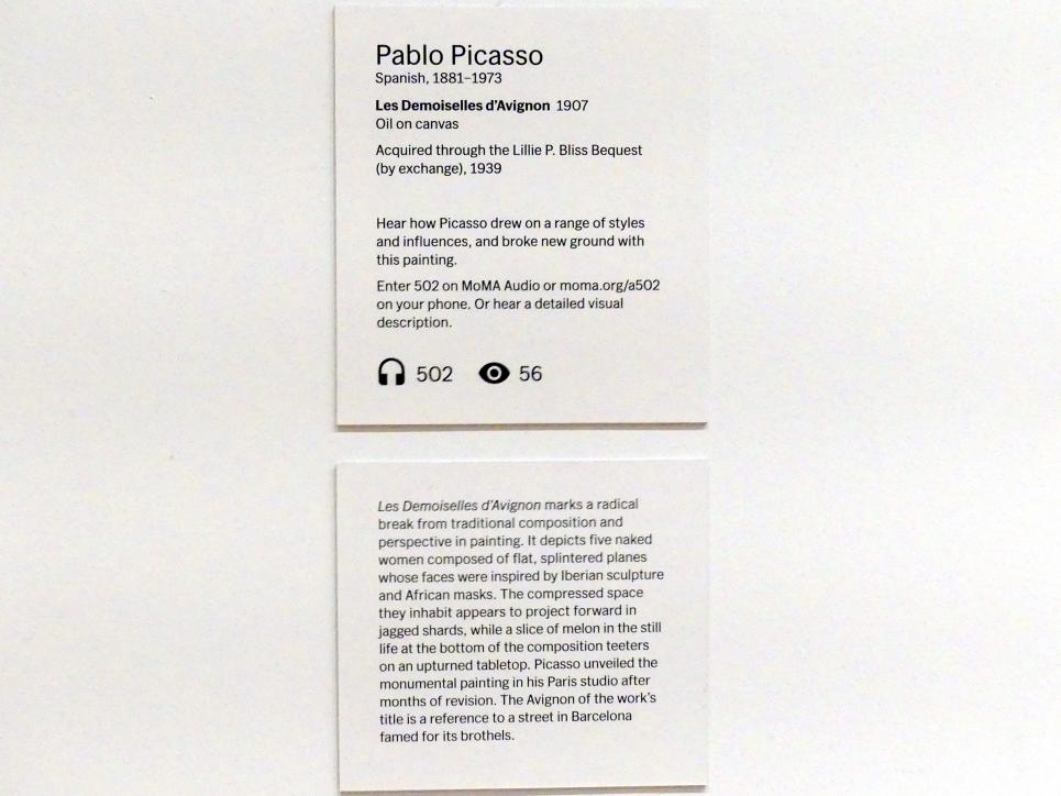 Pablo Picasso (1897–1972), Les Demoiselles d’Avignon, New York, Museum of Modern Art (MoMA), Saal 503, 1907, Bild 2/2
