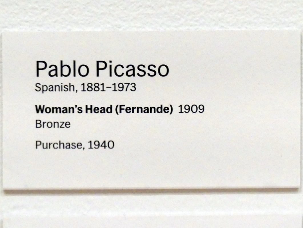 Pablo Picasso (1897–1972), Frauenkopf (Fernande), New York, Museum of Modern Art (MoMA), Saal 503, 1909, Bild 5/5