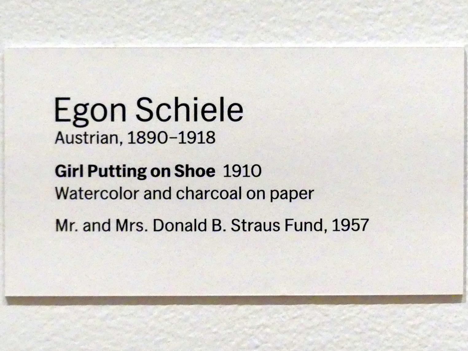 Egon Schiele (1908–1918), Schuhe Anziehendes Mädchen, New York, Museum of Modern Art (MoMA), Saal 504, 1910, Bild 2/2