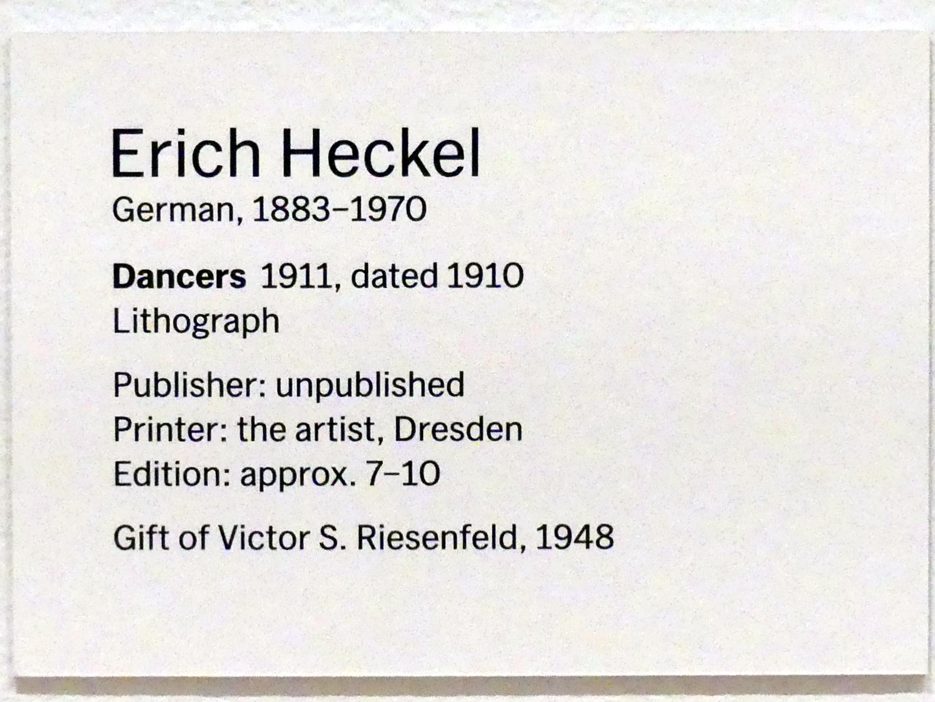 Erich Heckel (1906–1958), Tänzerinnen, New York, Museum of Modern Art (MoMA), Saal 504, 1911, Bild 2/2