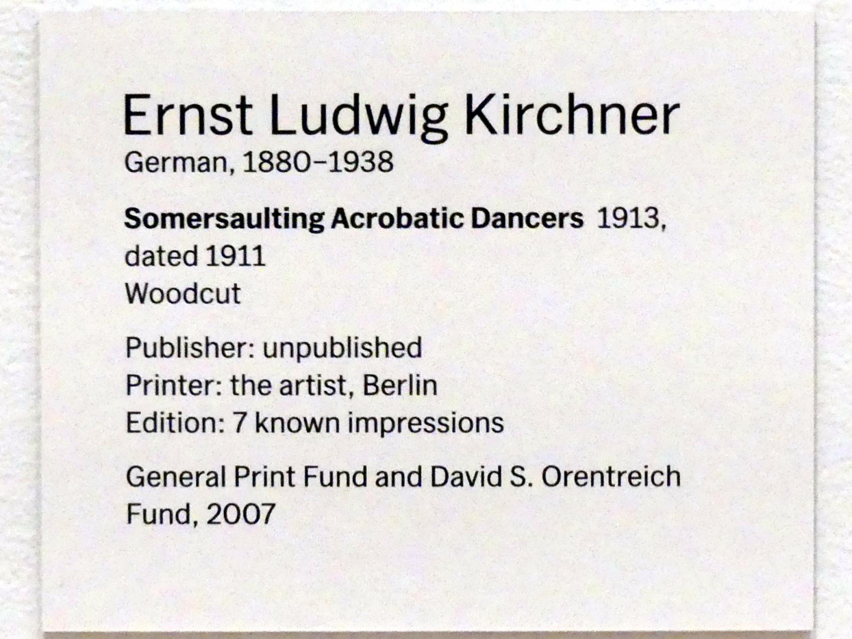 Ernst Ludwig Kirchner (1904–1933), Sich überschlagende akrobatische Tänzerinnen, New York, Museum of Modern Art (MoMA), Saal 504, 1913, Bild 2/2