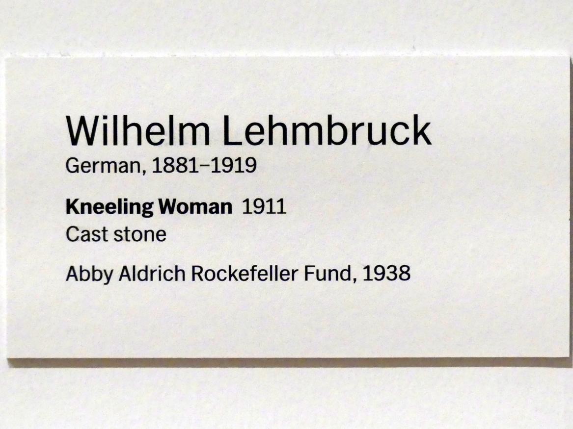 Wilhelm Lehmbruck (1909–1918), Kniende, New York, Museum of Modern Art (MoMA), Saal 504, 1911, Bild 6/6