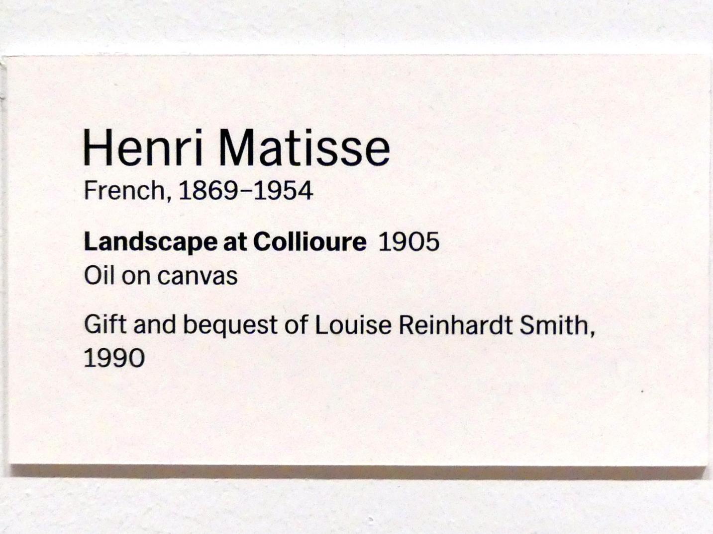 Henri Matisse (1898–1953), Landschaft bei Collioure, New York, Museum of Modern Art (MoMA), Saal 506, 1905, Bild 2/2